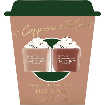 Oje Nails Inc Cappuccino To Go, duo 14ml, maroniu