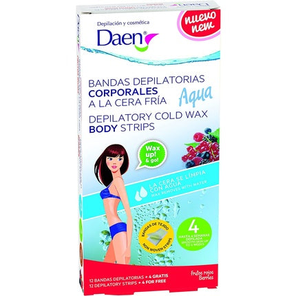Daen Aqua Wax Up Body Strips, Benzi Depilatoare Ceară Rece, Culoare Roz