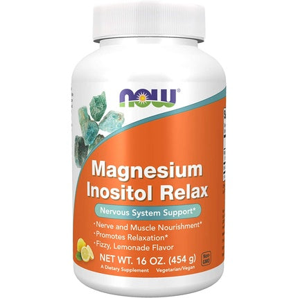 Supliment nutritiv NOW Foods Magnesium Inositol Relax cu aromă de lămâie, 454 g
