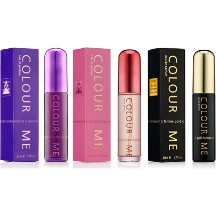 Set Parfum Colour Me Femme Triple Pack, 3 x 50ml, Purple/Pink/Gold