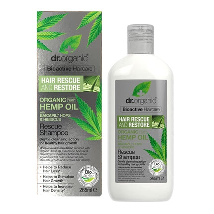 Șampon, Dr Organic, Hemp Oil, alb, 265ml