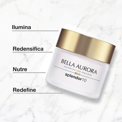 Cremă anti-îmbătrânire Bella Aurora, Splendor 10, 50 ml, alb-auriu