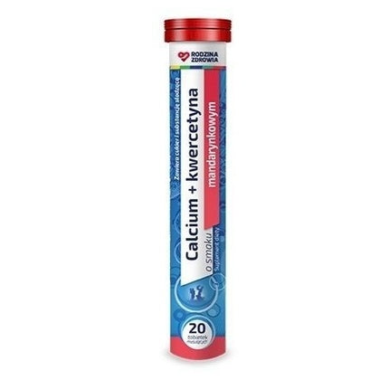 Optimal Family Wellness Effervescent Calcium Quercetin Tablets, 20 Tablete, gust mandarină