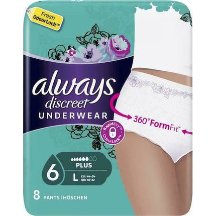 Pantalonuri igienice Always Discreet Plus L, 8 buc