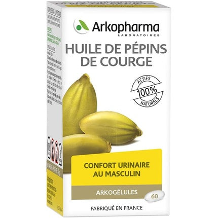Arkogelules Ulei de Semințe de Dovleac, Arkopharma, 60 Capsule, Confort Urinar Masculin