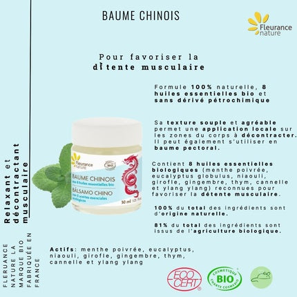 Bălsam de masaj Chinezesc cu 8 uleiuri esențiale bio, 30ml
