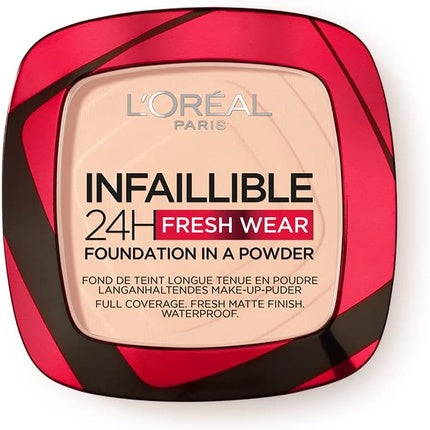 Fond de ten compact, L'Oréal Paris, Infallible 24h Fresh Wear, 9g