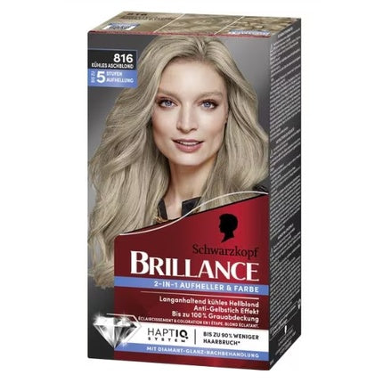 Set de decolorare și vopsire Schwarzkopf Brilliance 816 Cool Ash Blonde 170 g