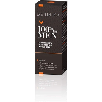 Cremă antirid pentru ochi, Dermika 100% for Men, hidratare de lungă durată, 15ml