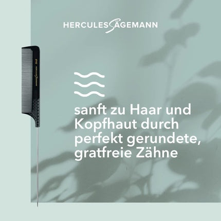 Pieptăn metalic Hercules Sagemann cu coadă ascuțită 23.5cm, negru