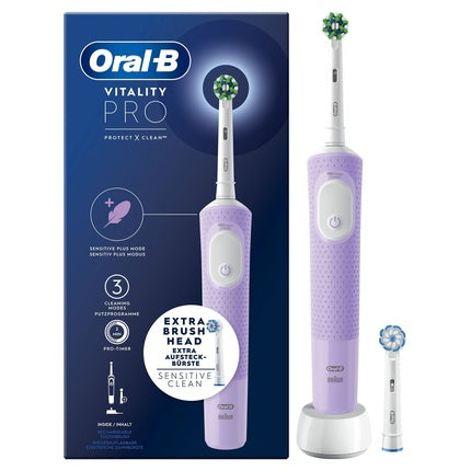 Periuță Electrică Oral-B Vitality Pro, Lilac, cu Cap Extra