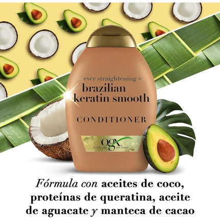 Balsam OGX Brazilian Keratin Smooth, pentru păr uscat, 385ml