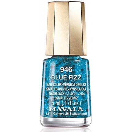 Esmal Mavala Fizzy Holiday 2023 Blue Fizz, albastru cu sclipici, 5ml