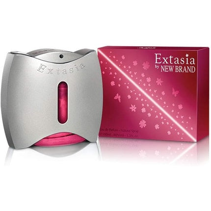 Extasia Women Eau De Parfum Spray, 100ml, argintiu cu detalii roz