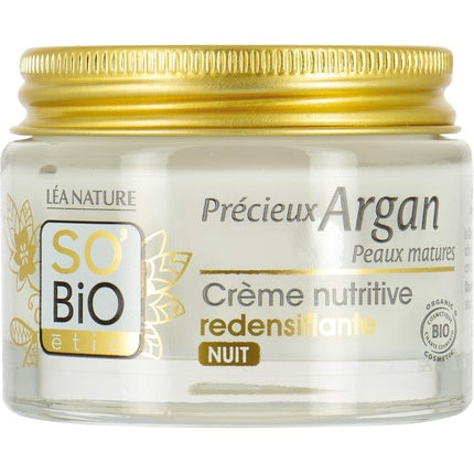 Cremă de noapte redensifiantă So'bio Etic Précieux Argan, 50ml