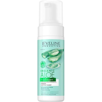 Eveline Cosmetics Organic Aloe + Collagen Spumă de Curățare și Înmuiere pentru Față, 195ml