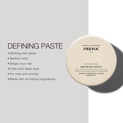 Previa Style and Finish Defining Paste, 100ml, cremă de stilizare cu matase naturală și ulei de migdale, culoare bej