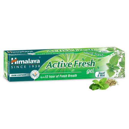 Pastă de dinți gel, Himalaya Herbals Active Fresh, Sănț și mentă, 80g