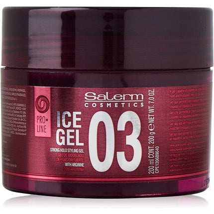 Gel de păr Salerm Cosmetics Ice Gel 03, fixare puternică, 200ml