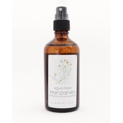 Spray Facial Organic Chamomile Hydrosol 100ml, Labiatae, Manzanilla, Sticlă Maro cu Pulverizator Negru