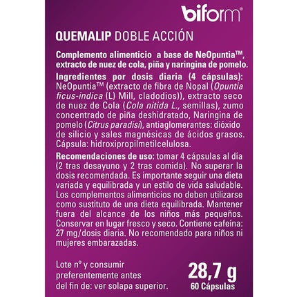 Supliment alimentar, Dietisa, Quemalip, 60 capsule