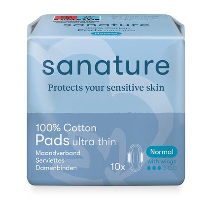 Sanature Cotton Normal Monthly Pad With Wings Comfortable And Reliable Protection