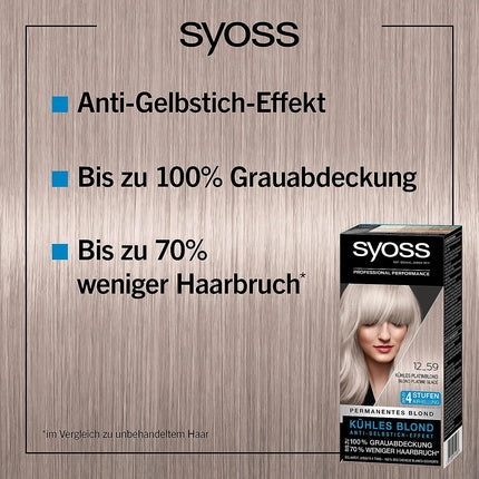 Vopsea păr, Syoss, Cool Platinum Blonde, permanent