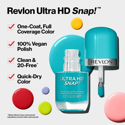 Lac de unghii, Revlon, Ultra HD Snap, rapid uscare, roz 8ml
