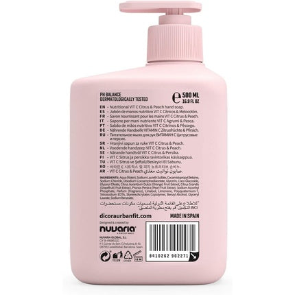 Săpun lichid, Dicora Urban Fit, Lemon & Peach, 500ml