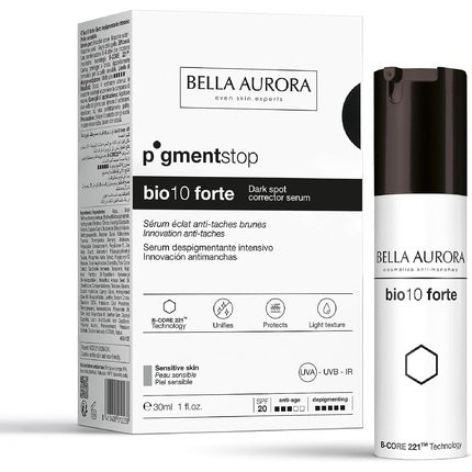 Crema depigmentanta, Bella Aurora, BIO10 FORTE, ten sensibil, 30ml