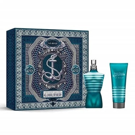 Set Parfum Le Male, Jean Paul Gaultier, 75ml EDT + 75ml Gel de Duș, Culoare Albastru