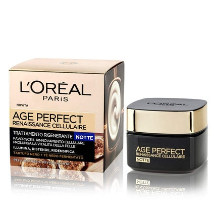 Cremă de noapte, L'Oréal Paris, Age Perfect, 50ml, negru auriu