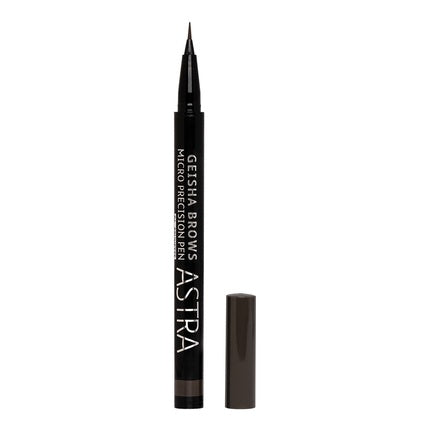 Creion pentru sprâncene, Astra Geisha Brows Micro Precision Pen, culoare maro închis, capacitate 1 ml
