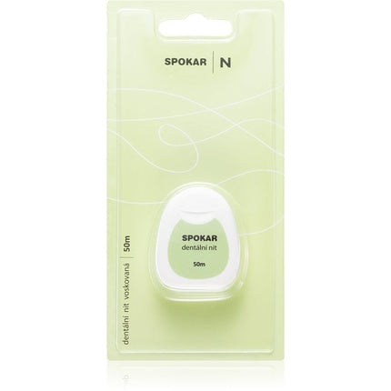 Spokar Waxed Dental Floss, dentară cu ceară, verde, 50m