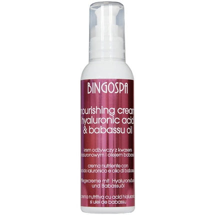 Cremă Facială Nourishing cu Acid Hialuronic și Ulei de Babassu, Bingo Spa, 135g