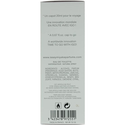 Eau De Toilette, Issey Miyake, L'Eau D'Issey Igo, 20ml, transparent