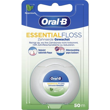 Zahnseide Oral-B Essentialfloss Mint Waxed, Alb-Verde, 50m