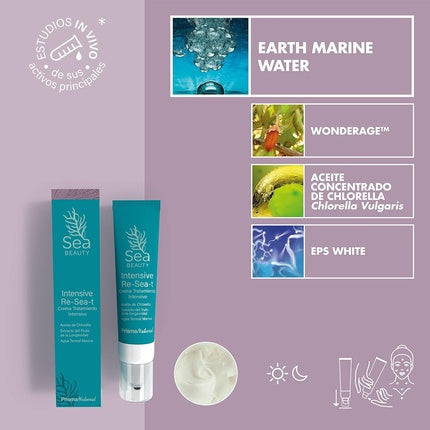 Cremă facială, Prismanatural, Intensive Re-Sea-t, albastru