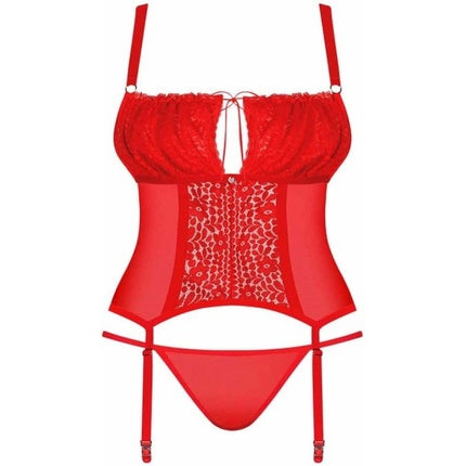 Corset, Obsessive Blossmina, Roșu, 4XL/5XL