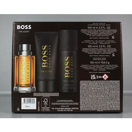 Set cadou Hugo Boss The Scent, Eau de Toilette 100ml, Gel de duş 100ml, Deospray 150ml