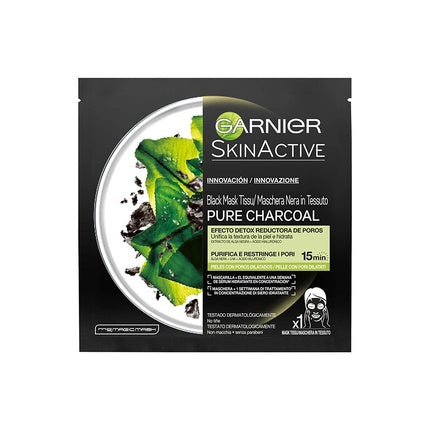 Masca tip servetel, Garnier, Pure Charcoal, negru