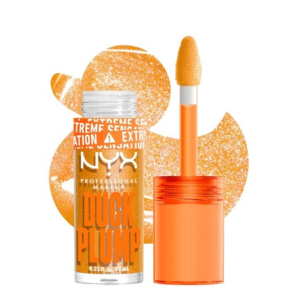 Gloss buze, NYX Professional Makeup, Duck Plump, portocaliu cu glitter