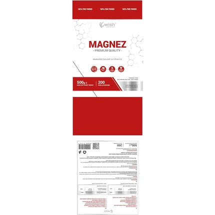 Pudră de Magneziu Citrat, Wish Pharmaceuticals, 500g