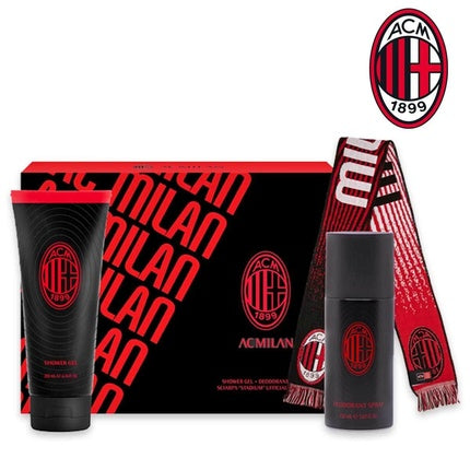 Set Cadou A.C. Milan cu Eșarfă, Deodorant 150ml și Gel de Duș 200ml