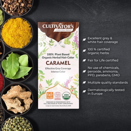 Vopsea păr, Cultivator's, Caramel, 100g, organic