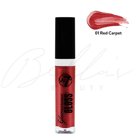 Lip Gloss W7 Glamorous Shimmering Non-Sticky Long-Lasting Vegan, 7ml, Culoare Roșu