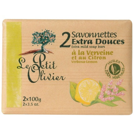 Săpun extra moale Le Petit Olivier, Verbena și Lămâie, 2 x 100g