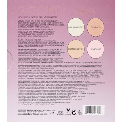 Paletă iluminatoare, Anastasia Beverly Hills, Sugar Glow Kit, 7.4g
