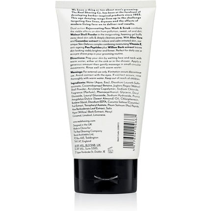 Gel de Curățare și Exfoliant, The Real Shaving Company, Rejuvenating Face Wash & Scrub, 180g