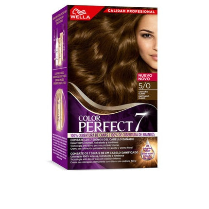 Vopsea de păr Wella Color Perfect 7, #5/0-Light Brown
